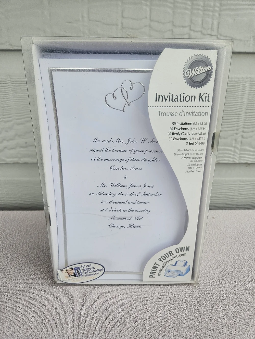 Wilton wedding invitation